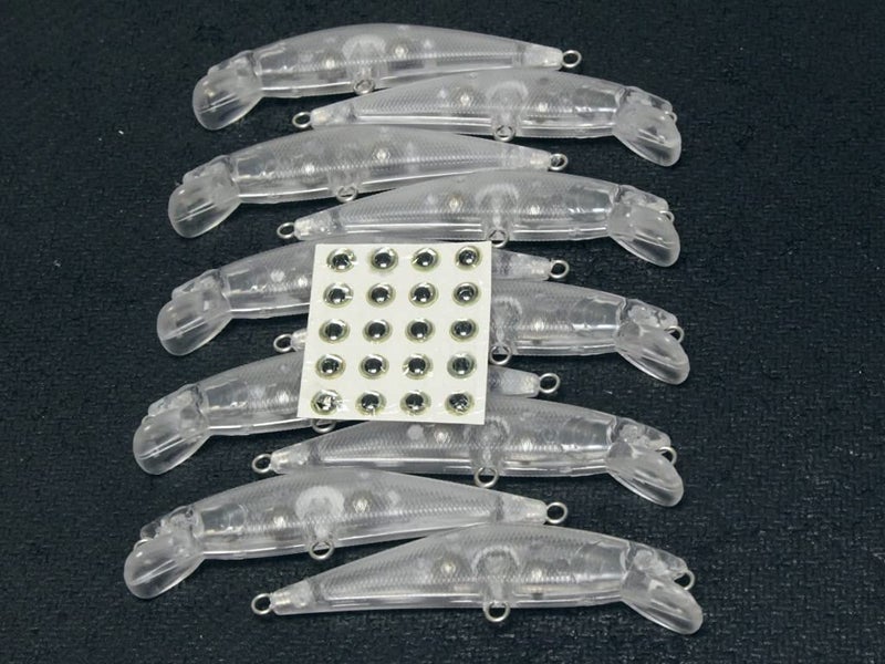 wLure 10 Blank Unpainted Minnow Crankbait Topwater Lipless Jerkbait Fishing Lures V3 (UPM854P10) - Image 2